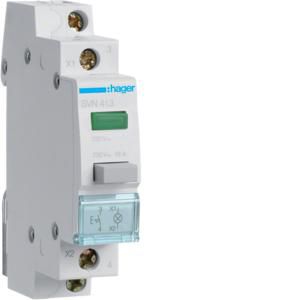 Drukknopschakelaar 1 maak 16A 230V AC led groen