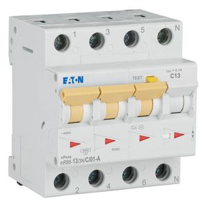 Aardlekautomaat (RCBO) mRB6, C-kar., 13A, 100mA, 4P incl. N, 6 kA Eaton