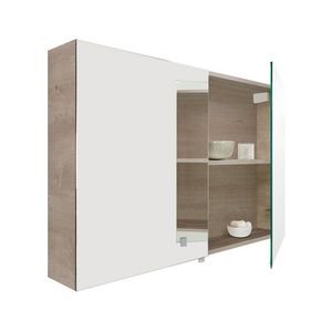 Spiegelkast Basic FC (120x16cm) gn verlicht.-Zwart mat kunst