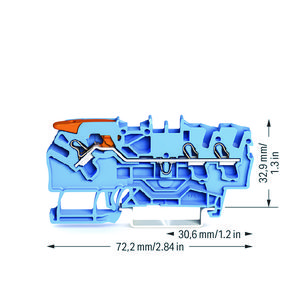 3-draads rijgklem met hendel en Push-in 2,5 mm² blauw VVE=50