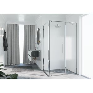 Zijwand RIGA F 1075-1090x2000mm Rose-1 motief profiel chroom