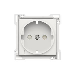 Afwerkingsset stopcontact randaarde besch/spanning white