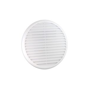 Kunststof schoepenrooster rond+gaas Ø220mm wit