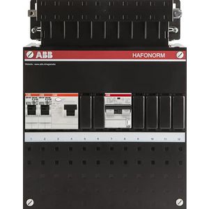 Groepenkast 1x 16A/30mA + 2x achter 30mA 1-f Installatiekast
