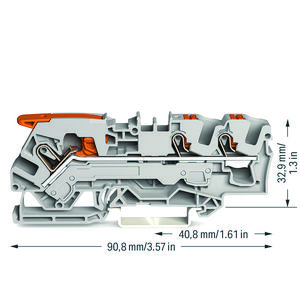 3-draads rijgklem met hendel en drukknop 6 mm² grijs VVE=25