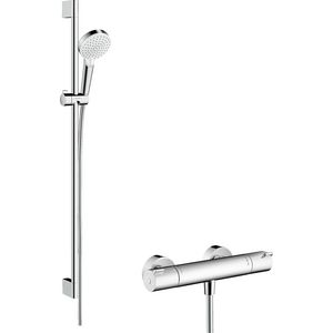 Doucheset / renovatieset Crometta Vario + Ecostat 1001CL 900mm wit/chroom incl. S-koppelingen