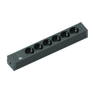 Connect Line 6x 230V RA 2mmet RA stekker zwart