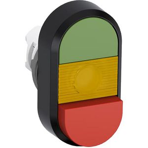 Verlichte dubbele knop wit/zwart start/stop 1SFA611141R1103