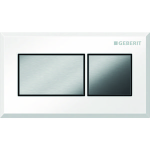 Pneu. bediening plaat wit toets geb. chroom v. sigma 8cm reservoir