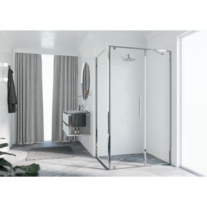 Zijwand RIGA F 1075-1090x2000mm helder glas profiel chroom