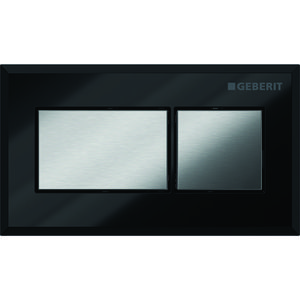 Pneu. bediening plaat zwart toets geb. chroom v. sigma 8cm reservoir