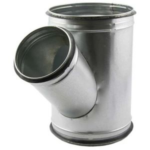 T-stuk Ø160mm Spiro-SAFE 125mm voor spiraalbuis (45°)