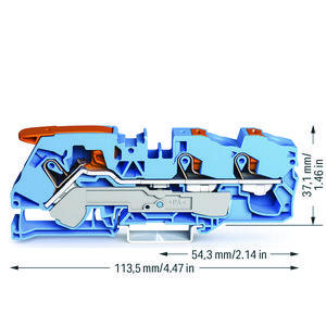 3-draads rijgklem met hendel en drukknop 16 mm² blauw VVE=20