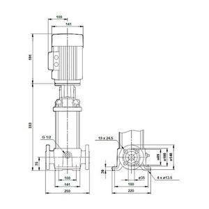 Centrifugaalpomp CR3-6 A-FGJ-A-E-HQQE 3x230/400 50 Hz