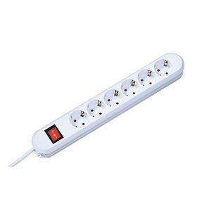 Smart 6x 230V RA + schakelaar 5mmet RA stekker wit