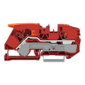 2-draads rijgklem met hendel en drukknop 16mm² rood VVE=20