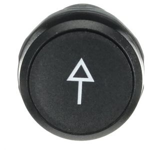 Vlakke drukknop terugverend compact serie 2NO zwart met:pijl