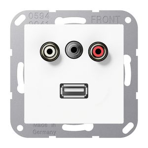 Afdekking AS500 a.wit voor Audio/Jack/USB VVE=10