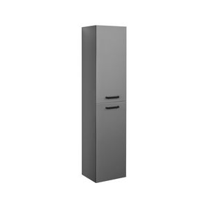 Kolomkast DeLuxe (35cm) met 2 deuren links met handgreep - 10 - Black mat gelakt