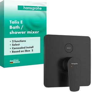 Talis E 1-hendel afbouwdeel inbouwbadmengkraan voor 2 functies Brushed Black Chrome