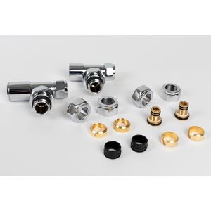 Aansluitset haaks PP Radiator chroom