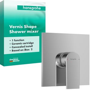 Vernis Shape 1-hendel afbouwdeel inbouwdouchemengkraan voor 1 functie chroom