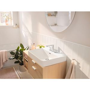 Rebris S 3-gats wastafelkraan 110 met trekwaste chroom