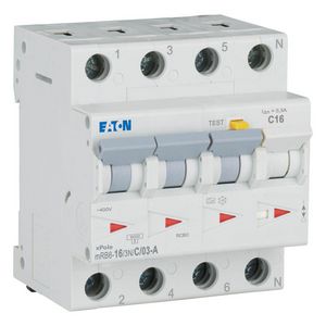 Aardlekautomaat (RCBO) mRB6, C-kar., 16A, 300mA, 4P incl. N, 6 kA Eaton