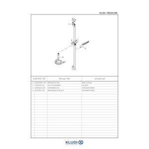 Freshline 1s doucheset 90cm chroom/wit