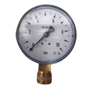 UFH MANOMETER 0-10 BAR 3/8" BUITENDRAAD