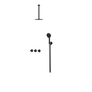 Afbouwdeel regendouche Combiset Nexus 4 inbouwthermostaat mat zwart CSN4EXMZBACA excl. inbouwbox