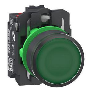 Verlichte drukknop Harmony XB5 Plastic groen Vlak 22mm unive