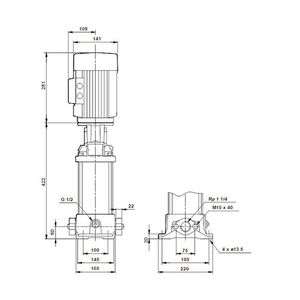 Centrifugaalpomp CR5-8 A-A-A-E-HQQE 1.1 kW 3x230/400Y 50 Hz