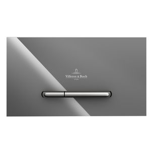 ViConnect wc-bedieningsplaat 253x145x20mm glas glans grijs