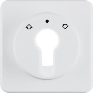 Afdekplaat jaloezie-sleutelschakelaar/impulsdrukker IP44 inbouw polarwit