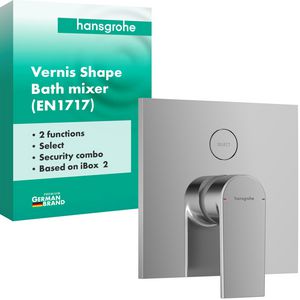 Vernis Shape 1-hendel afbouwdeel inbouwbadmengkraan voor 2 functies geïnt. zekerheidscombi EN1717 chroom