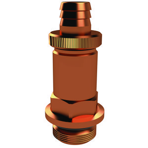 Aftapper van brons/kunststof DN8 tbv DN15-50