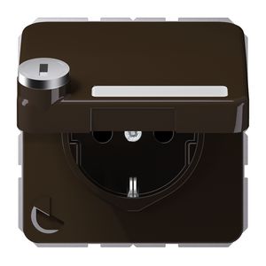 Wandcontactdoos CD500 bruin klapd. tekstvenst. slot