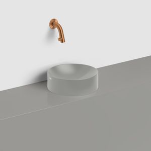 VALE opzetkom Ø220mm h=70mm geïntegreerde afvoer mat grijs keramiek