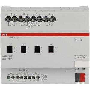 Schak/dim-aktor KNX 2-voudig 0-10V 4 x 16A AC1 DIN-rail (SD/S 4.16.1)
