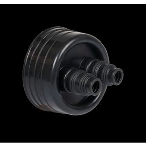 Eindkap FLEXALEN rubber dubbel tbv FLEXALEN voorgeiso. buis uitw. Ø160mm uitloop 2x32mm-2x50mm