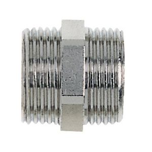 Dubbele nippel messing vernikkeld G3/4"xG3/4" bu.