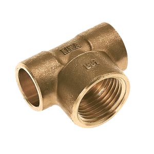 T-koppeling verlopend messing soldeer 22x1/2" bn.x22mm KIWA