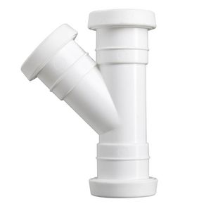 PP T-stuk 45° manchet wit 32mm