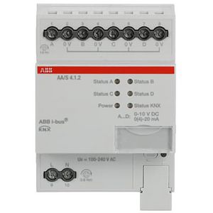 Analoge uitgang KNX 0-10V 0-20mA 4-voudig DIN-rail montage (AA/S 4.1.2)