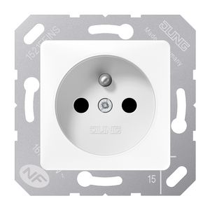 Wandcontactdoos alp.w. m.penaarde en ki.beveil.50X50