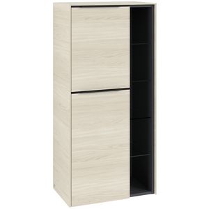 Middenkast SUBWAY 3.0 574x1200x362mm White Oak C59801AA greep Volcano Black
