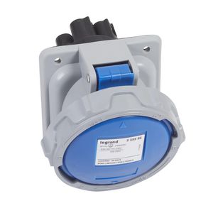 Inbouw Wandcontactdoos 230V 63A 4P+A IP67 kunstst. blauw P17