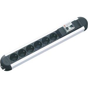 Primo 6x 230V RA + 1x Aardlekschakelaar 2m alu / zwart