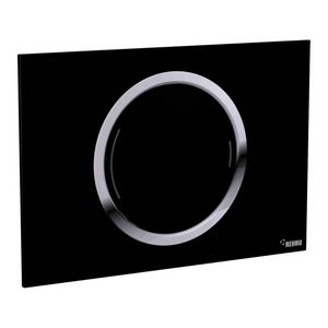 WC-Bedieningsplaat Zero 2-toets glas zwart verzonken